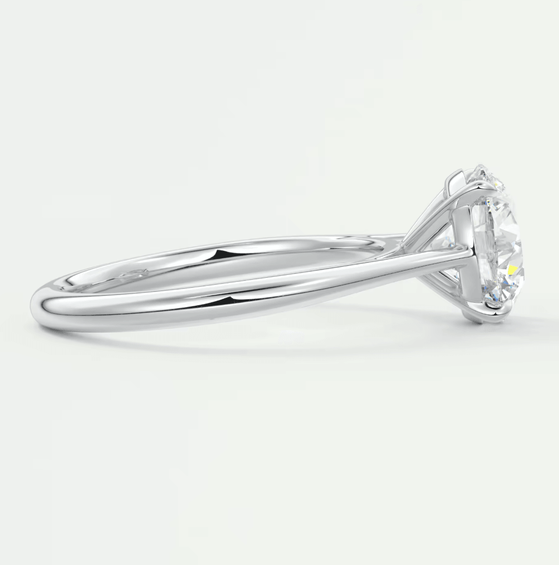 18k white gold diamond engagement ring with a solitaire design.