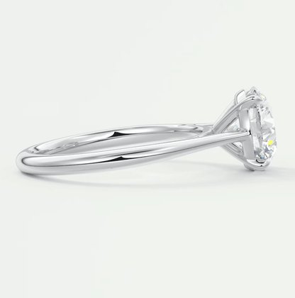 18k white gold diamond engagement ring with a solitaire design.