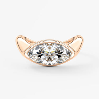 Lyra – east-west half bezel marquise engagement ring