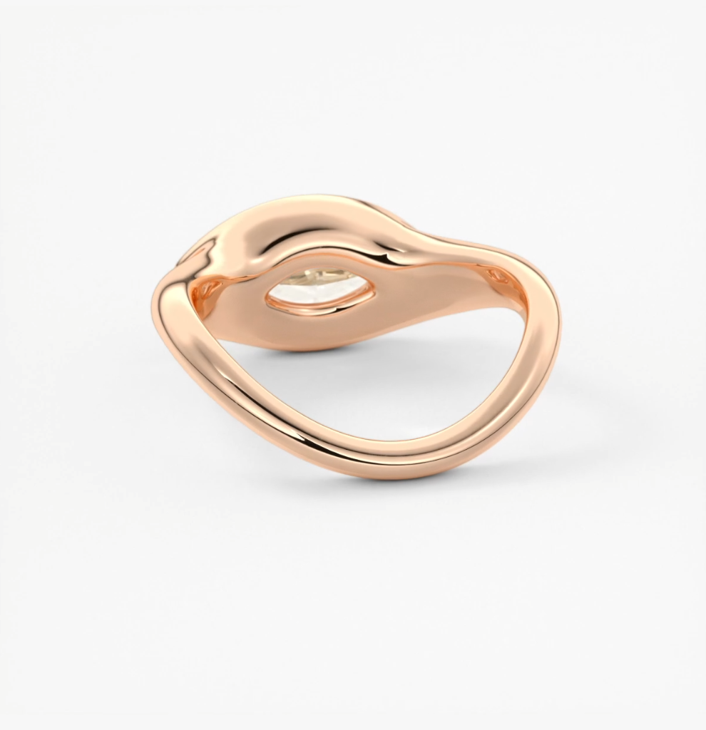 Lyra – east-west half bezel marquise engagement ring