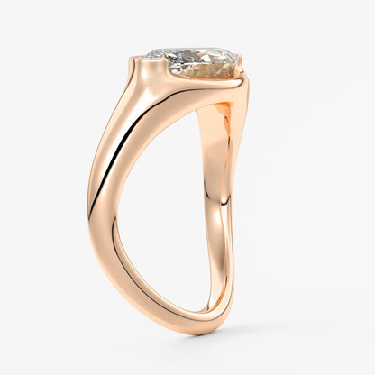 Lyra – east-west half bezel marquise engagement ring