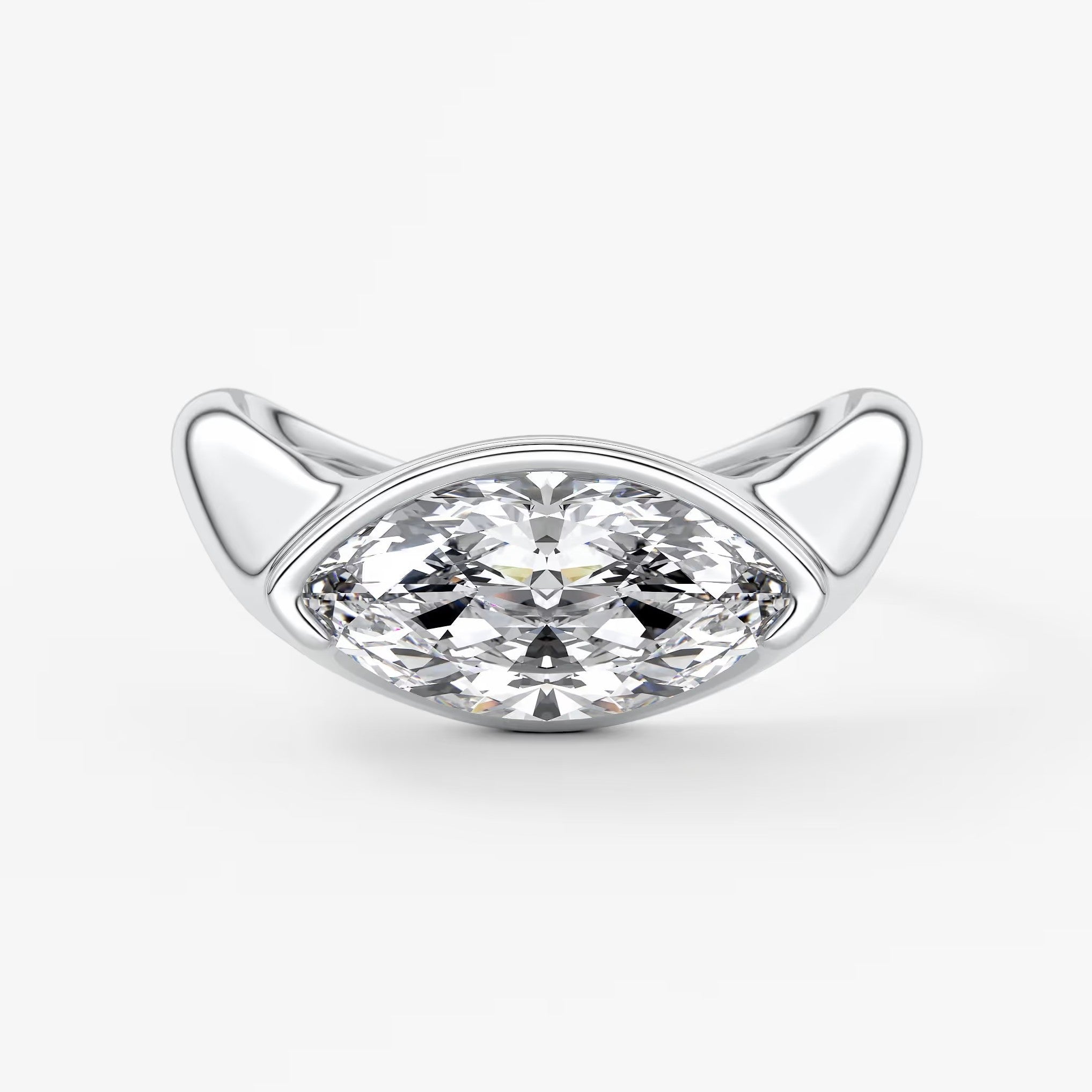 Lyra – east-west half bezel marquise engagement ring