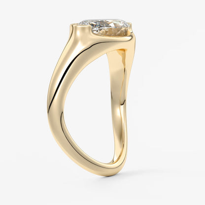 Lyra – east-west half bezel marquise engagement ring