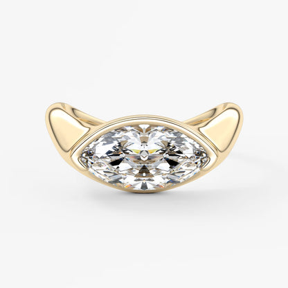 Lyra – east-west half bezel marquise engagement ring