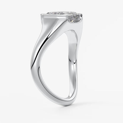 Lyra – east-west half bezel emerald engagement ring