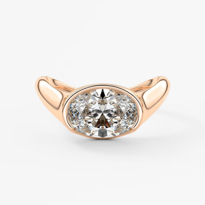 Lyra – east-west half bezel engagement ring