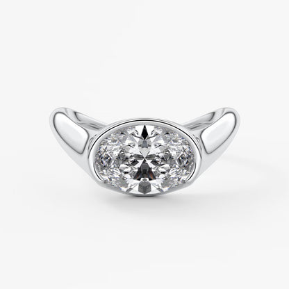 Lyra – east-west half bezel engagement ring