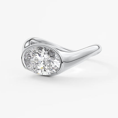 Lyra – east-west half bezel engagement ring