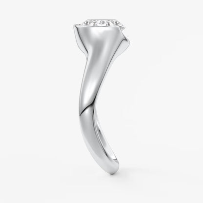 Lyra – east-west half bezel engagement ring