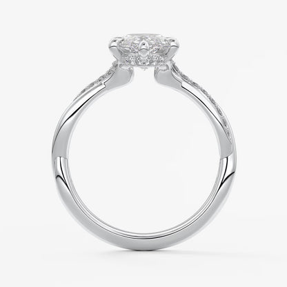 Mirella marquise twisted pavé engagement ring