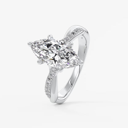 Mirella marquise twisted pavé engagement ring