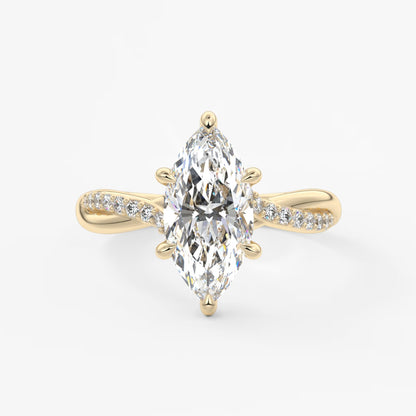 Mirella marquise twisted pavé engagement ring