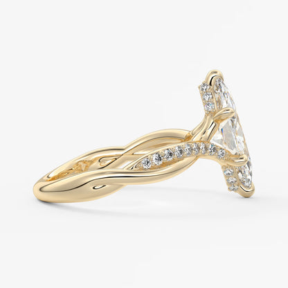 Mirella marquise twisted pavé engagement ring