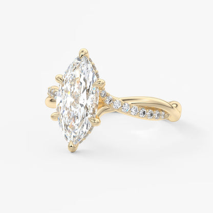 Mirella marquise twisted pavé engagement ring