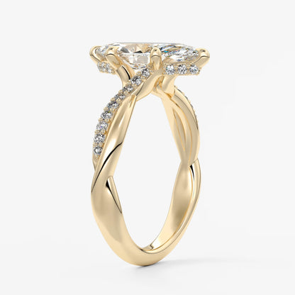 Mirella marquise twisted pavé engagement ring