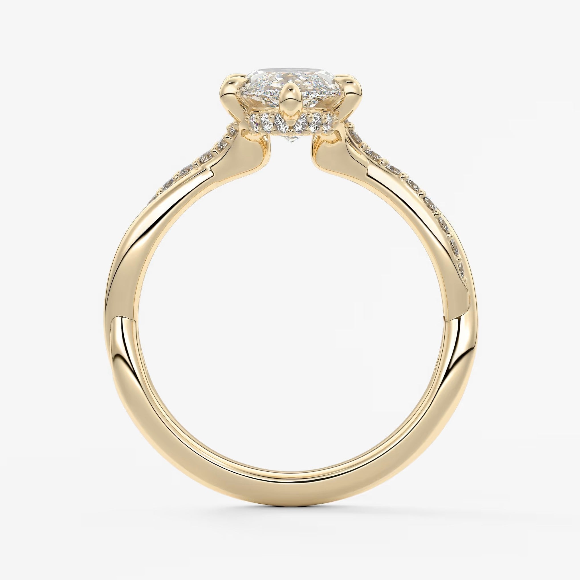 Mirella marquise twisted pavé engagement ring