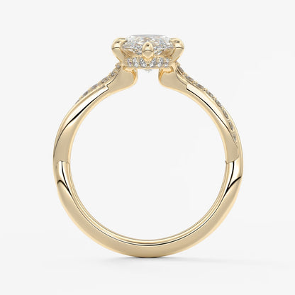 Mirella marquise twisted pavé engagement ring