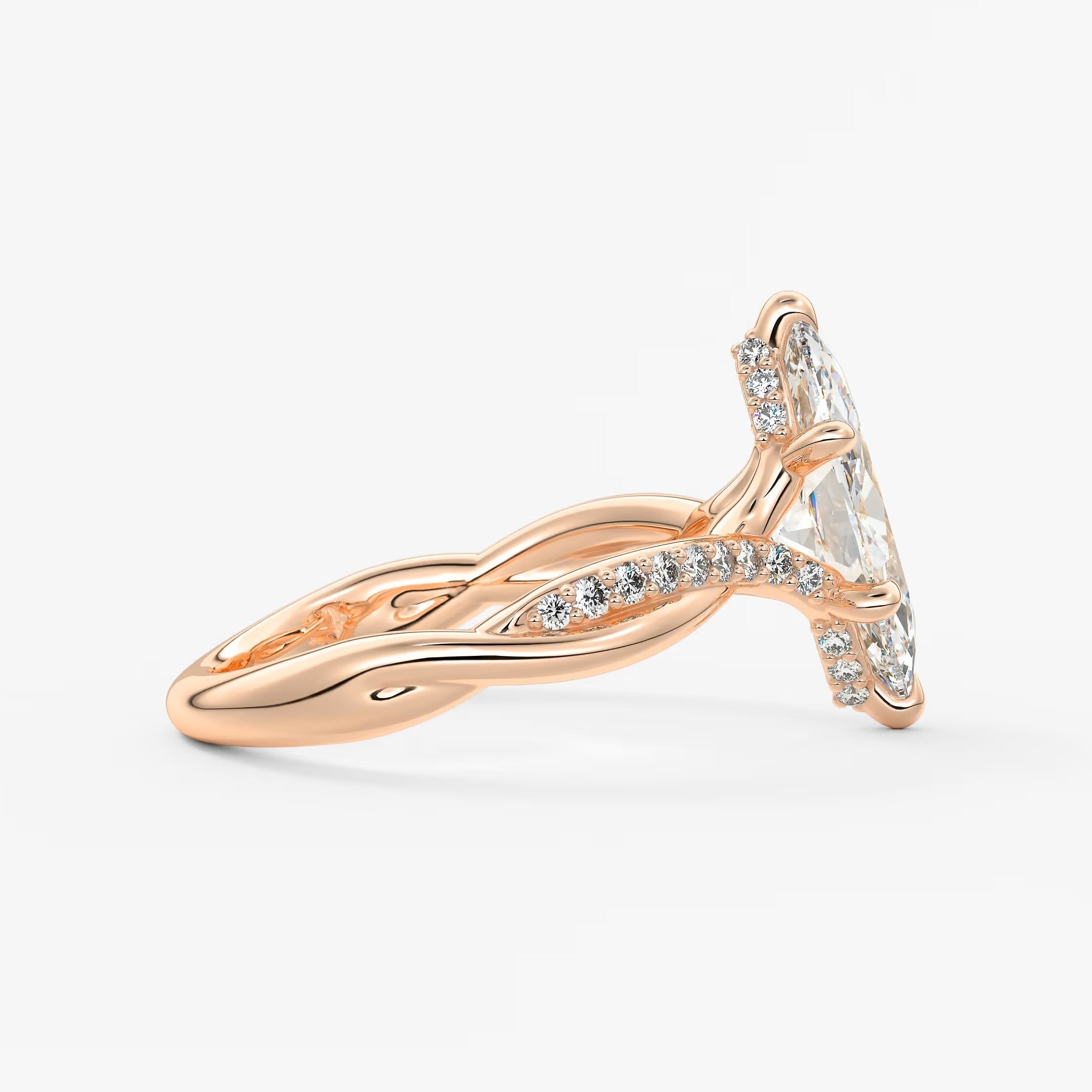 Mirella marquise twisted pavé engagement ring