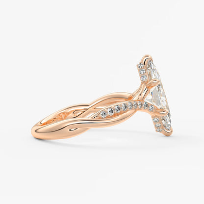 Mirella marquise twisted pavé engagement ring