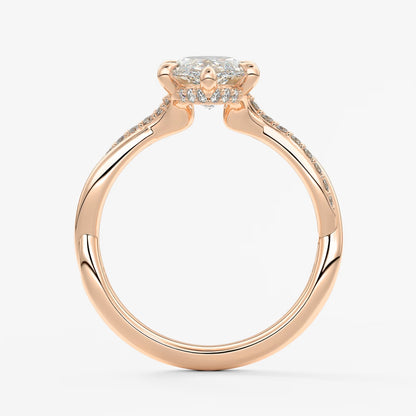 Mirella marquise twisted pavé engagement ring