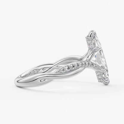 Mirella marquise twisted pavé engagement ring