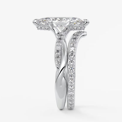 Mirella marquise twisted pavé engagement ring