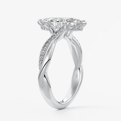 Mirella marquise twisted pavé engagement ring
