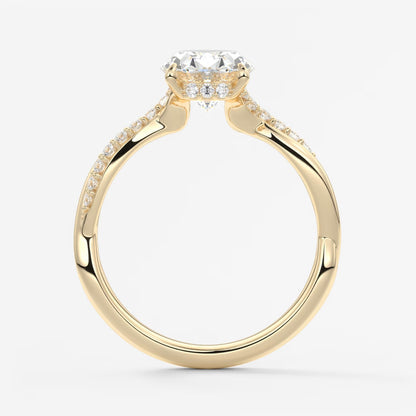 Mirella oval twisted pavé engagement ring