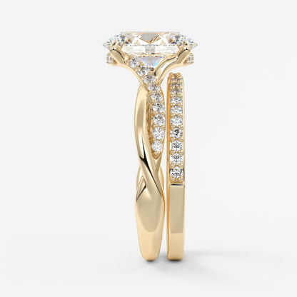 Mirella oval twisted pavé engagement ring