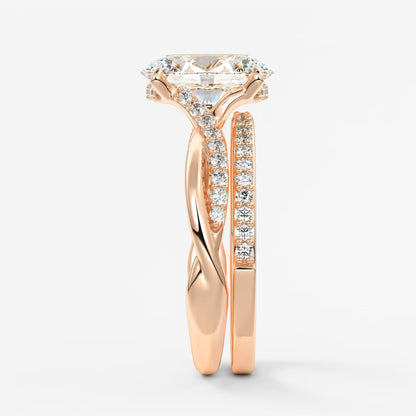 Mirella oval twisted pavé engagement ring