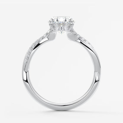 Mirella oval twisted pavé engagement ring