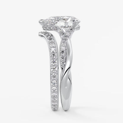 Mirella pear twisted pavé engagement ring