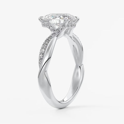 Mirella pear twisted pavé engagement ring