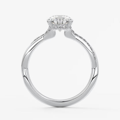 Mirella pear twisted pavé engagement ring
