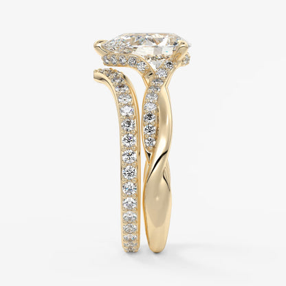 Mirella pear twisted pavé engagement ring
