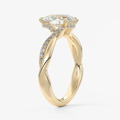 Mirella pear twisted pavé engagement ring