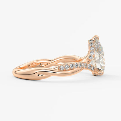 Mirella pear twisted pavé engagement ring