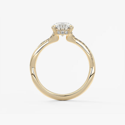 Mirella pear twisted pavé engagement ring