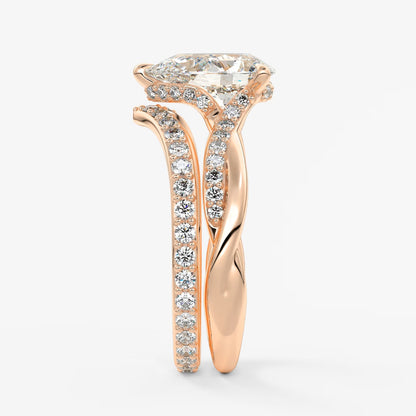 Mirella pear twisted pavé engagement ring
