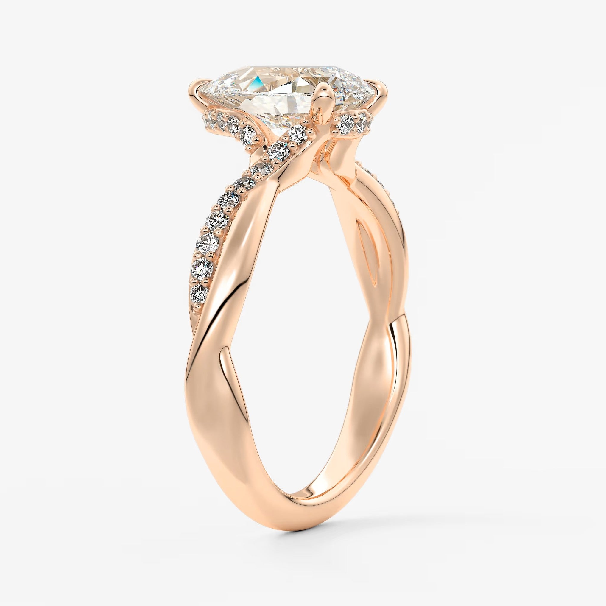 Mirella pear twisted pavé engagement ring