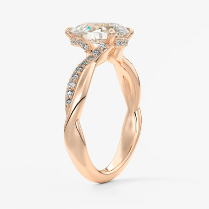 Mirella pear twisted pavé engagement ring