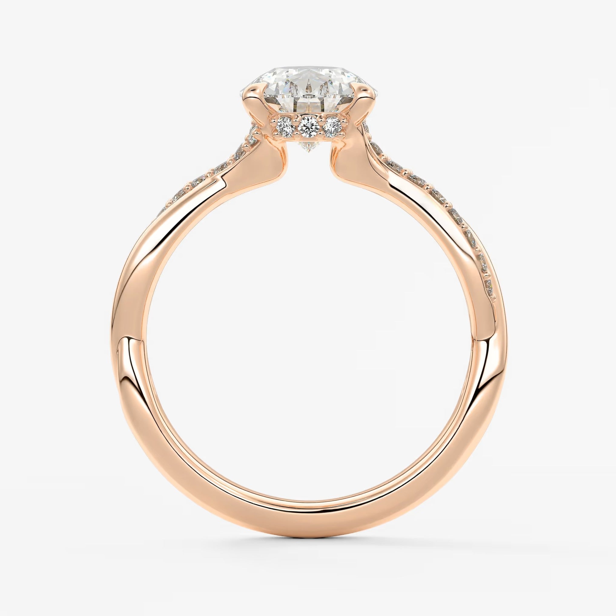 Mirella pear twisted pavé engagement ring