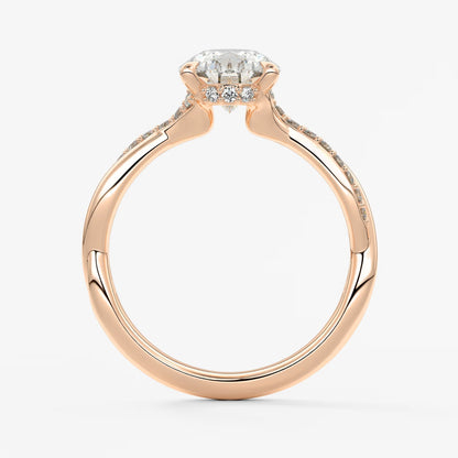 Mirella pear twisted pavé engagement ring