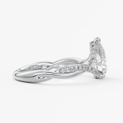 Mirella pear twisted pavé engagement ring