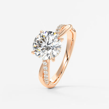 Mirella round twisted pavé engagement ring