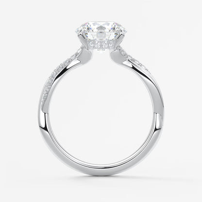 Mirella round twisted pavé engagement ring