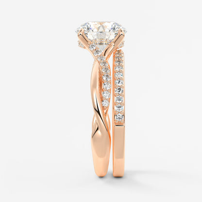 Mirella round twisted pavé engagement ring