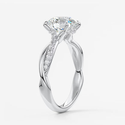 Mirella round twisted pavé engagement ring