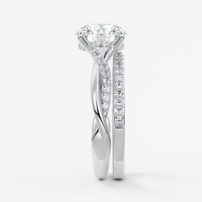 Mirella round twisted pavé engagement ring