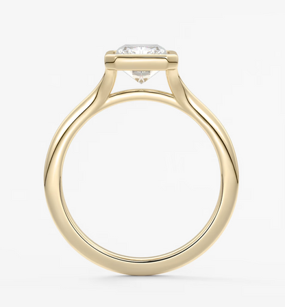 Aeris radiant bezel lab diamond engagement ring – 3.07ct d vvs1 | 18k yellow gold